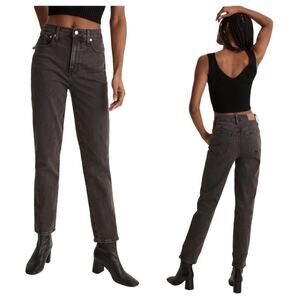 Madewell Black Jeans Perfect Vintage Petite Lunar Wash Mom High Rise 90s 32 P
